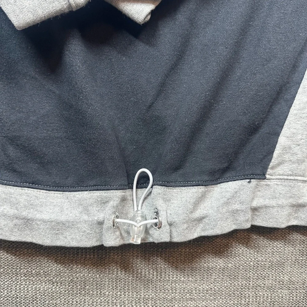 Nike Sweatshirt Womens XL Black White Grey  Cinch Hem Colorblock Logo